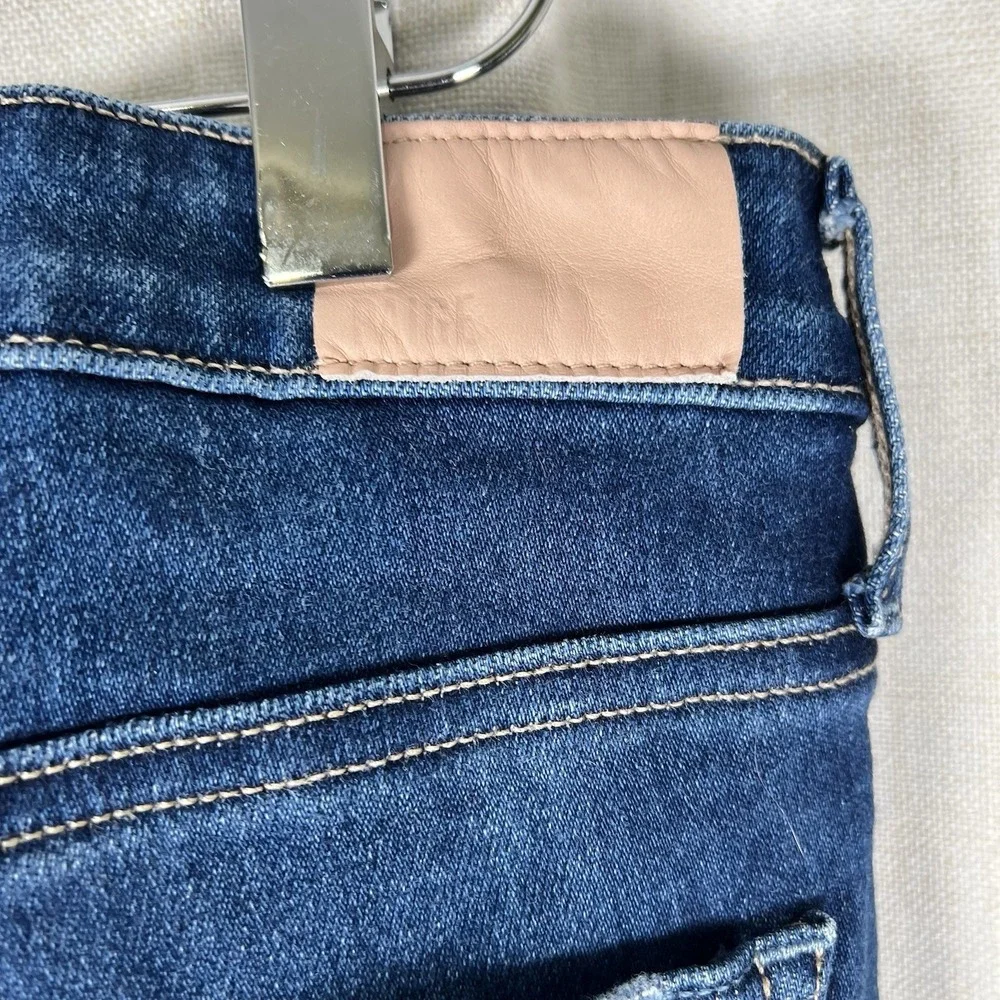 PAIGE Cindy High Rise‎ Straight Jeans 29 Mel Destroyed Hem Raw Hem Ankle